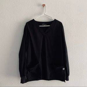 Buttersoft black long sleeve scrub top